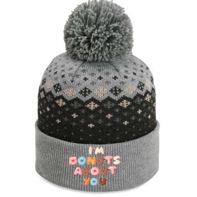 I'm Donuts About You Funny Doughnut Pun Valentines Day Great Gift The Baniff Cuffed Pom Beanie