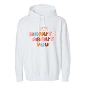 I'm Donuts About You Funny Doughnut Pun Valentines Day Great Gift Garment-Dyed Fleece Hoodie