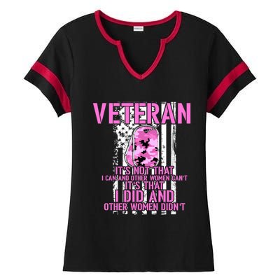 I Did And Other Didnt Usa Veteran Female Funny Gift Ladies Halftime Notch Neck Tee