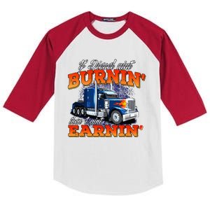 If Diesel Aint Burnin Trucker Semi Truck Driver Trucking Kids Colorblock Raglan Jersey