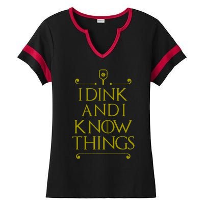 I Dink And I Know Things Funny Pickleball Ladies Halftime Notch Neck Tee