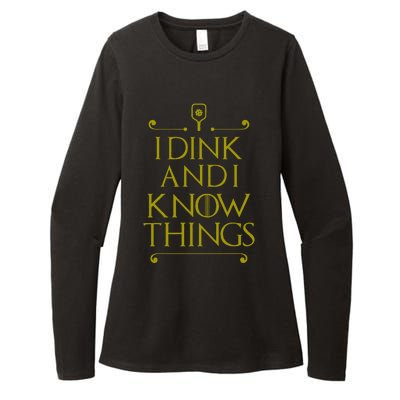 I Dink And I Know Things Funny Pickleball Womens CVC Long Sleeve Shirt