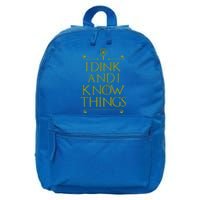 I Dink And I Know Things Funny Pickleball 16 in Basic Backpack