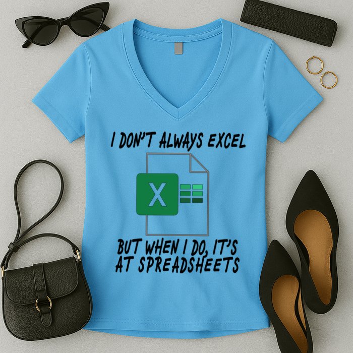 I Don't Always Excel But When I Do It's At Spreadsheets Women's V-Neck T-Shirt