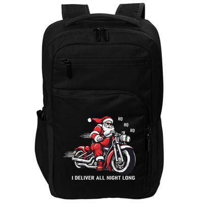 I Deliver All Night Long Funny Santa Xmas Reindeer Christmas Impact Tech Backpack