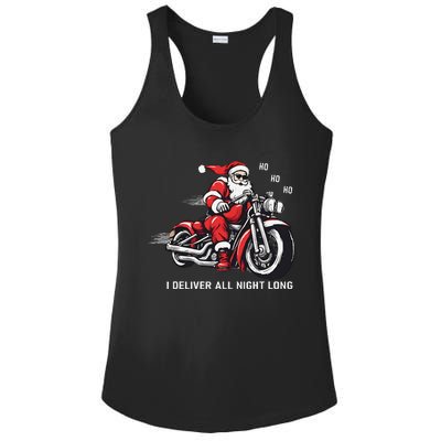 I Deliver All Night Long Funny Santa Xmas Reindeer Christmas Ladies PosiCharge Competitor Racerback Tank