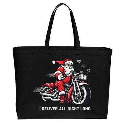 I Deliver All Night Long Funny Santa Xmas Reindeer Christmas Cotton Canvas Jumbo Tote