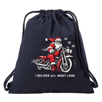 I Deliver All Night Long Funny Santa Xmas Reindeer Christmas Drawstring Bag