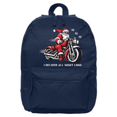 I Deliver All Night Long Funny Santa Xmas Reindeer Christmas 16 in Basic Backpack