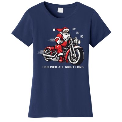 I Deliver All Night Long Funny Santa Xmas Reindeer Christmas Women's T-Shirt