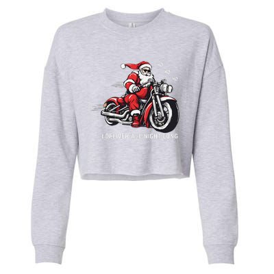 I Deliver All Night Long Funny Santa Xmas Reindeer Christmas Cropped Pullover Crew