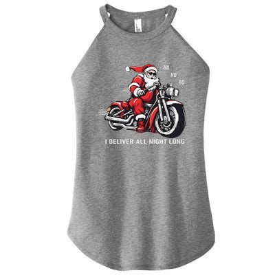 I Deliver All Night Long Funny Santa Xmas Reindeer Christmas Women's Perfect Tri Rocker Tank