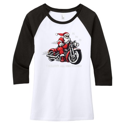 I Deliver All Night Long Funny Santa Xmas Reindeer Christmas Women's Tri-Blend 3/4-Sleeve Raglan Shirt