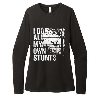 I Do All My Own Stunts Arborist Vintage Tree Climber Womens CVC Long Sleeve Shirt