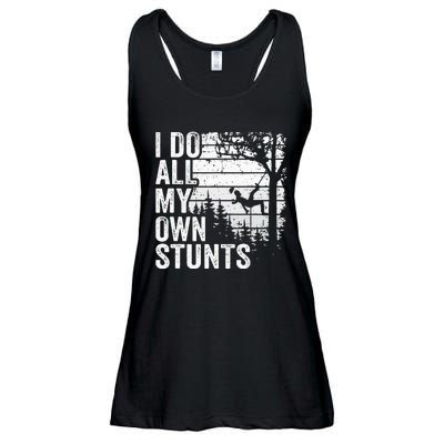 I Do All My Own Stunts Arborist Vintage Tree Climber Ladies Essential Flowy Tank