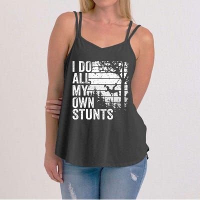 I Do All My Own Stunts Arborist Vintage Tree Climber Women's Strappy Tank