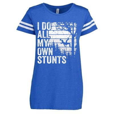 I Do All My Own Stunts Arborist Vintage Tree Climber Enza Ladies Jersey Football T-Shirt