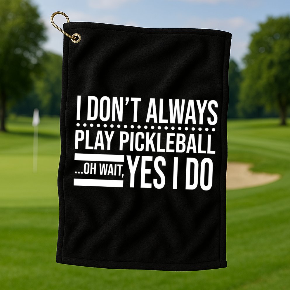 I Don't Always Play Pickleball Funny Golf Towel