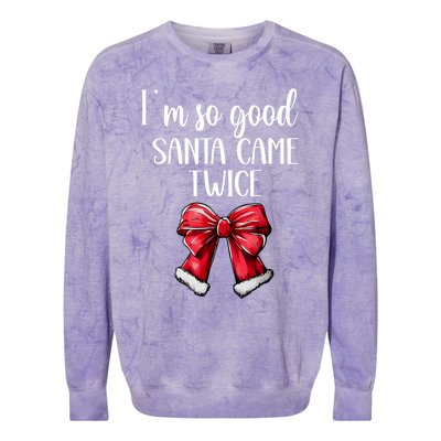 I Deliver All Night Long IM So Good Santa Came Twice Adult Colorblast Crewneck Sweatshirt