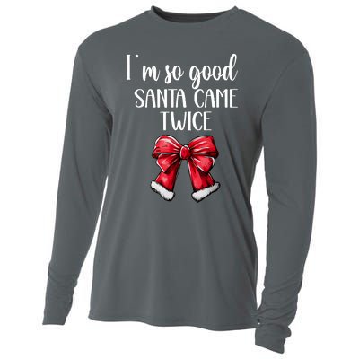 I Deliver All Night Long IM So Good Santa Came Twice Adult Cooling Performance Long Sleeve Crew