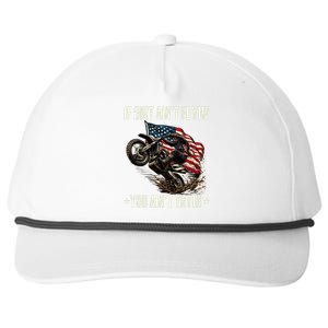 If Dirt AinT Flyin You AinT Tryin Usa Dirtbike Motocross Snapback Five-Panel Rope Hat