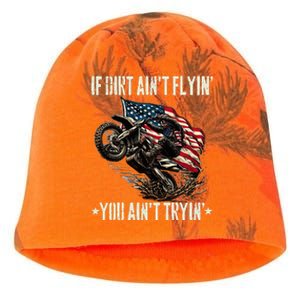 If Dirt AinT Flyin You AinT Tryin Usa Dirtbike Motocross Kati - Camo Knit Beanie