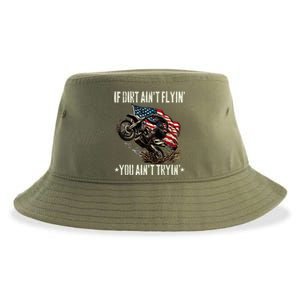 If Dirt AinT Flyin You AinT Tryin Usa Dirtbike Motocross Sustainable Bucket Hat