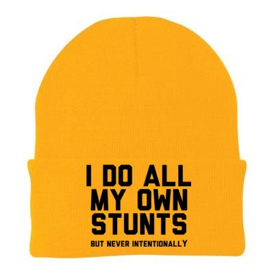 I Do All My Own Stunts But Never Intentionally Funny Sarcasm Gift Knit Cap Winter Beanie