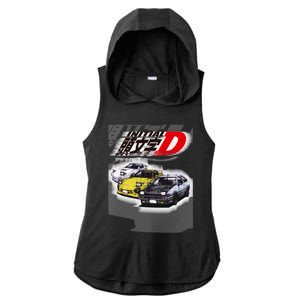 Initial D Ae86 &Amp; Rx7 Sketch Ladies PosiCharge Tri-Blend Wicking Draft Hoodie Tank