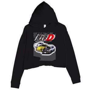 Initial D Ae86 &Amp; Rx7 Sketch Crop Fleece Hoodie