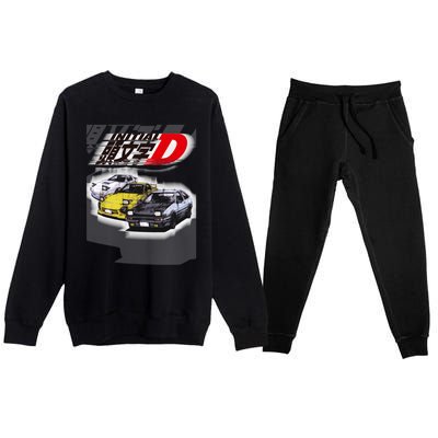 Initial D Ae86 &Amp; Rx7 Sketch Premium Crewneck Sweatsuit Set