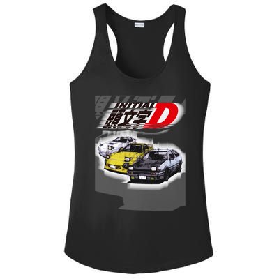 Initial D Ae86 &Amp; Rx7 Sketch Ladies PosiCharge Competitor Racerback Tank