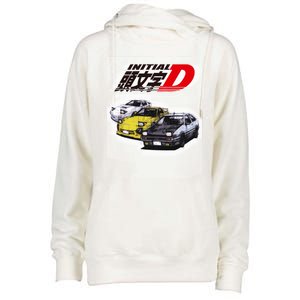 Initial D Ae86 &Amp; Rx7 Sketch Womens Funnel Neck Pullover Hood