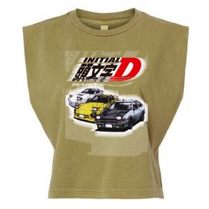 Initial D Ae86 &Amp; Rx7 Sketch Garment-Dyed Women's Muscle Tee