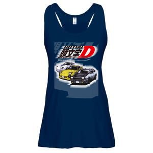 Initial D Ae86 &Amp; Rx7 Sketch Ladies Essential Flowy Tank