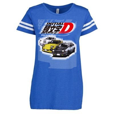 Initial D Ae86 &Amp; Rx7 Sketch Enza Ladies Jersey Football T-Shirt