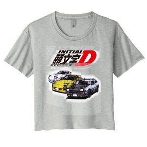 Initial D Ae86 &Amp; Rx7 Sketch Women's Crop Top Tee