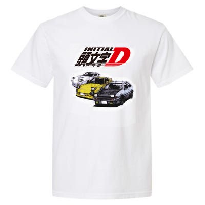 Initial D Ae86 &Amp; Rx7 Sketch Garment-Dyed Heavyweight T-Shirt