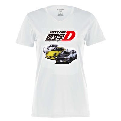 Initial D Ae86 &Amp; Rx7 Sketch Women's Momentum V-Neck T-Shirt