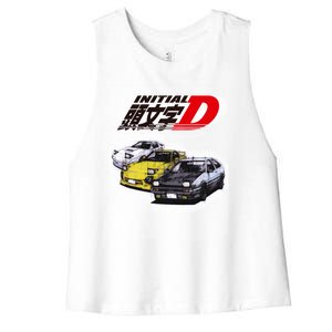 Initial D Ae86 &Amp; Rx7 Sketch Women's Racerback Cropped Tank