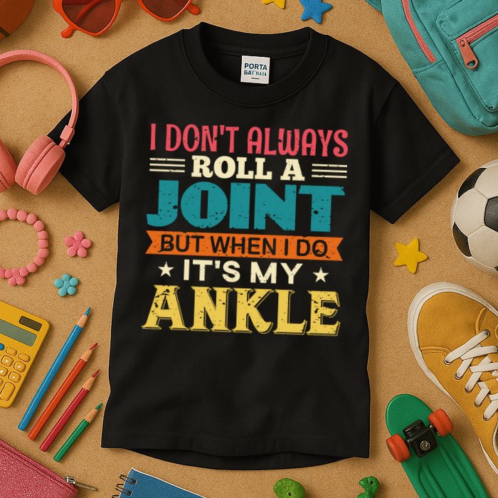 I Don't Always Roll A Joint But When I Do It's My Ankle Kids T-Shirt