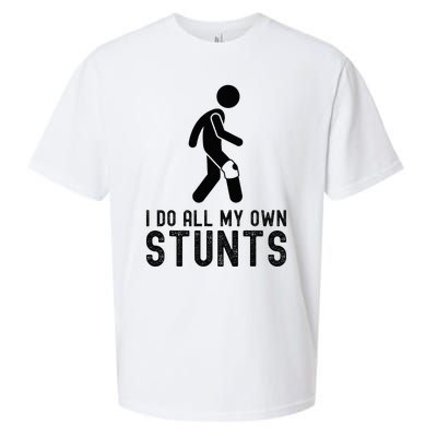 I Do All My Own Stunts Injury Knee Surgery Recovery Sueded Cloud Jersey T-Shirt