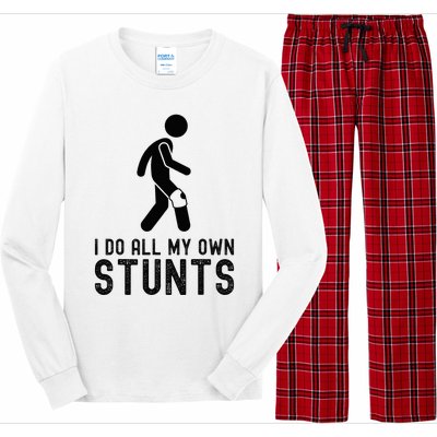 I Do All My Own Stunts Injury Knee Surgery Recovery Long Sleeve Pajama Set