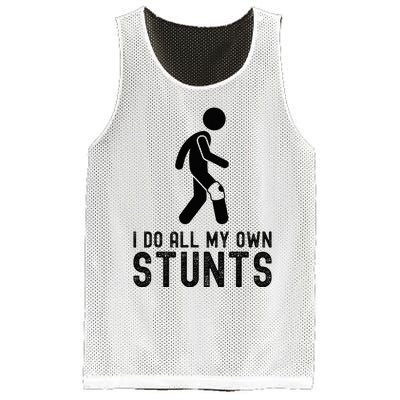 I Do All My Own Stunts Injury Knee Surgery Recovery Mesh Reversible Basketball Jersey Tank