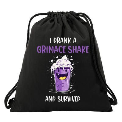 I drank a grimace shake and survived  Drawstring Bag