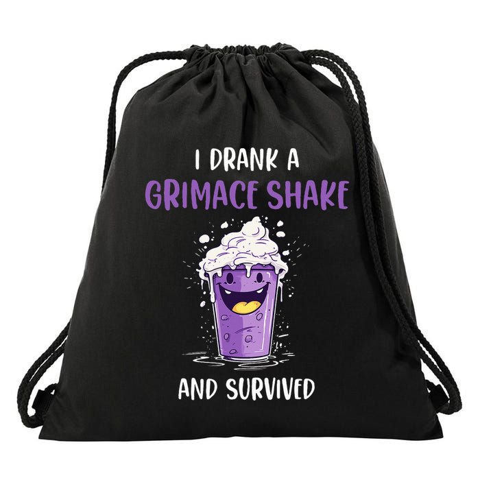 I drank a grimace shake and survived  Drawstring Bag
