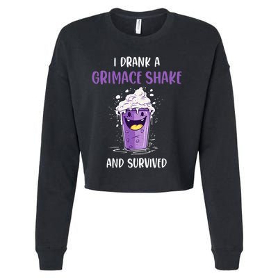 I drank a grimace shake and survived  Cropped Pullover Crew