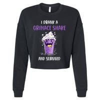 I drank a grimace shake and survived  Cropped Pullover Crew
