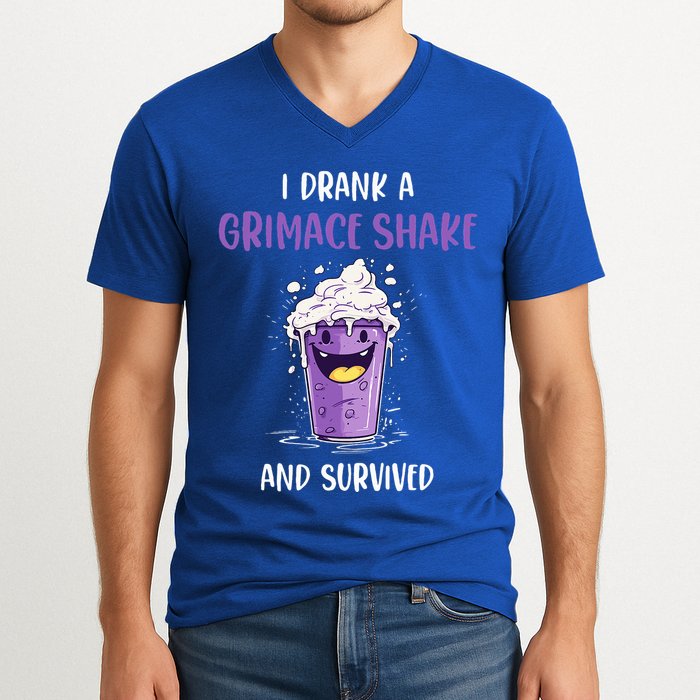 I drank a grimace shake and survived  V-Neck T-Shirt