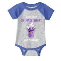 I drank a grimace shake and survived  Infant Baby Jersey Bodysuit